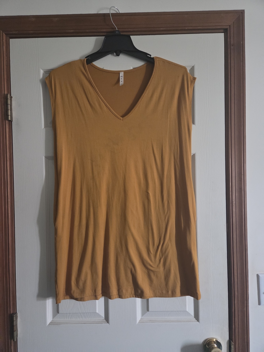 mts Mustard V-Neck Sleeveless Mini Dress